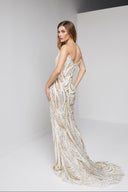 MARINA BUSTIER GOWN IN WHITE