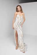 MARINA BUSTIER GOWN IN WHITE