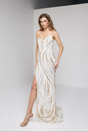 MARINA BUSTIER GOWN IN WHITE