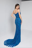 ZARELLE BEADED GOWN IN BLUE