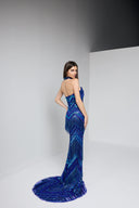 VELINA BEADED GOWN IN BLUE