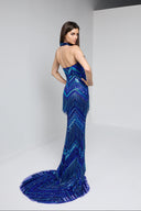 VELINA BEADED GOWN IN BLUE
