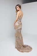 VELINA BEADED GOWN IN CHAMPAGNE