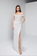 ALINA BEADED GOWN IN SILVER