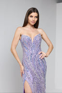 MARINA BUSTIER GOWN IN LAVENDER