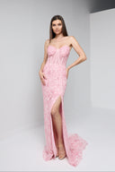 ELARA BUSTIER GOWN IN PINK