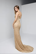 SORAYA BEADED GOWN IN GOLD
