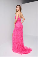 ELARA BUSTIER GOWN IN HOT PINK