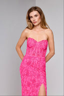 ELARA BUSTIER GOWN IN HOT PINK
