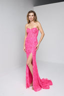 ELARA BUSTIER GOWN IN HOT PINK