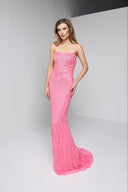 SERENA BEADED GOWN IN PINK