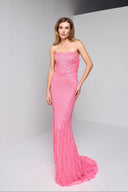 SERENA BEADED GOWN IN PINK