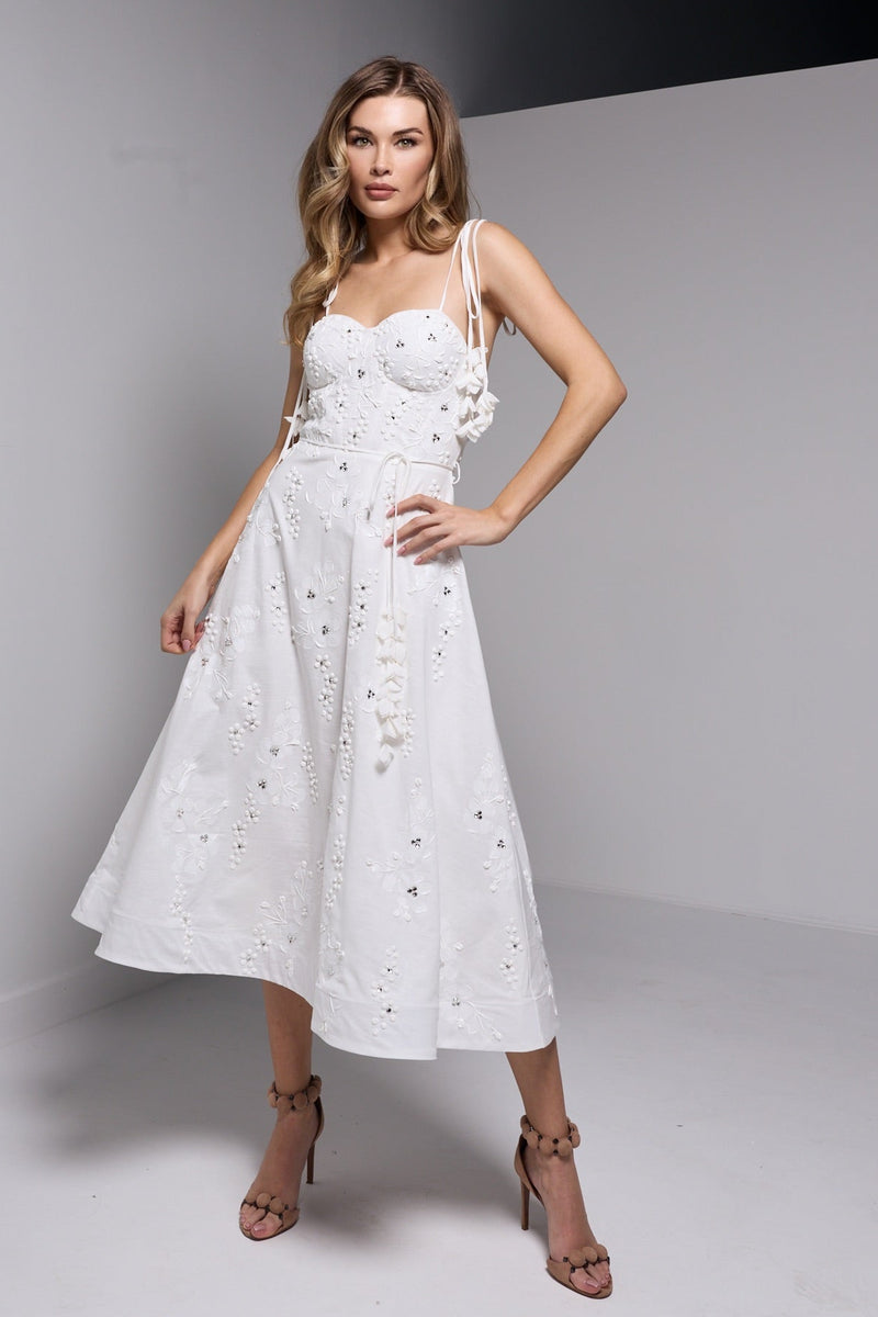 SOLEIL MIDI LINEN DRESS