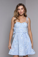 SOLEIL MINI LINEN DRESS IN BABY BLUE
