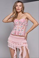 ELLA BUSTIER SET IN BABY PINK