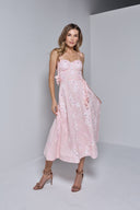 SOLEIL MIDI LINEN IN BABY PINK