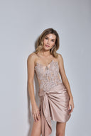 FRANCESCA MINI DRESS IN BEIGE