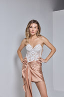 HAILEY MINI DRESS IN CHAMPAGNE