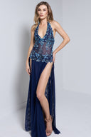 OLANA LONG DRESS IN NAVY