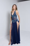 OLANA LONG DRESS IN NAVY