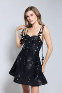 SOLEIL MINI LINEN DRESS IN BLACK