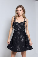 SOLEIL MINI LINEN DRESS IN BLACK