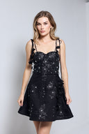 SOLEIL MINI LINEN DRESS IN BLACK