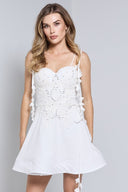 SOLENE MINI LINEN DRESS IN WHITE