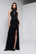 BELLA BLACK BEADED GOWN