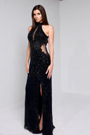 BELLA BLACK BEADED GOWN