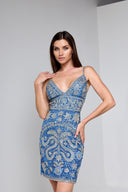 LEILA BEADEDDRESS IN BLUE