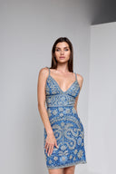 LEILA BEADEDDRESS IN BLUE