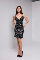 LEILA BEADED DRESS IN BLACK