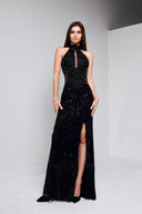 BELLA BLACK BEADED GOWN