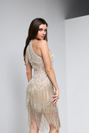 FRIDA BEADED DRESS IN CHAMPAGNE