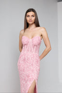 ELARA BUSTIER GOWN IN PINK