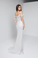 ALINA BEADED GOWN IN SILVER