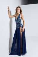 OLANA LONG DRESS IN NAVY