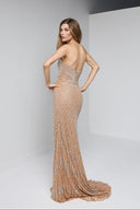 SERENA BEADED GOWN IN CHAMPAGNE