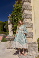 THE AURELIA DRESS IN SAGE PAISLEY