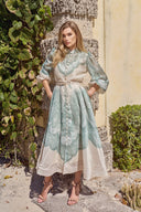 THE AURELIA DRESS IN SAGE PAISLEY